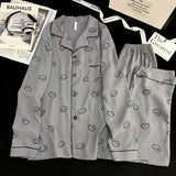 KYLETHOMASW  -  Embroidery Dog Vintage Plaid Men's Pyjama 2 Piece Suit Plus Size Casual Soft Fashion Men's Pajamas Set Spring New Sleepwear