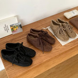 KYLETHOMASW  -  Retro Lace Up Flat Shoes Women Coyz Square Toe Designer Ballet Sneakers Ladies Lightweight Non-Slip Outdoor Walking Casual Shoes