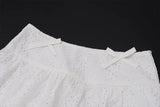 KYLETHOMASW  -  Sexy Set Women's Summer Bow Off Shoulder Short-sleeved Top A-line Short Skirt Two-piece Set Fashion Female Clothes