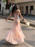 KYLETHOMASW  -  Summer Sexy Spaghetti Strap Fairy Dress for Women Print Slim Fit Temperament Elegant Trumpet Mermaid Wrapped Buttocks Dress