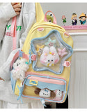 KYLETHOMASW  -  High Capacity School Backpack for Elementary Girls Cute Japanese Ins Style Double Shoulder Bag Breathable Nylon Urban Minimalist