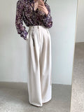 KYLETHOMASW  -  Drop Feeling Wide Leg Suit Pants Women Spring New High Waist Slimming Versatile Straight Leg Casual Long Trousers