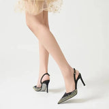 KYLETHOMASW  -  Luxury Rhinestones Gradient Slingbacks Women Pumps Fashion Bling Crystal Banquet Stiletto High Heels Fashion Party Prom Shoes