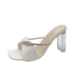 KYLETHOMASW  -  Fashion Square Head Women's Sandals Sexy Open Toe Transparent Chunky Heel Shoes Daily Versatile Ladies High Heels