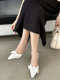 KYLETHOMASW  -  Design Style Butterfly-knot Thin High Heels Women Pumps Fashion Pointed Toe Banquet Wedding Female Shoes