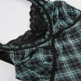 KYLETHOMASW  -  Ins Pure Desire Style Sexy Mesh Print Perspective Lace Lace T-shirt Spicy Girl Looks Thin Fake Two piece Mesh Short Top