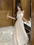 KYLETHOMASW  -  French Elegant High-end Long Evening Gown New Women Backless Diamond-Encrusted Pleated Party Dress Sexy Luxury Fashion Clothing