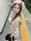 KYLETHOMASW  -  Summer Woman Sweet Y2k Mini Dress Beach Style Elegant Lace Dress Outwear Hot Girls Korean Fashion Slim Dress Woman Chic