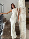 KYLETHOMASW  -  Women's Hot Sweetheart Long Dress New Fashion Asymmetric Temperament Slim Package Hip Simple Tie Dresses