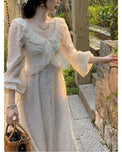 KYLETHOMASW  -  Mermaid princess summer new retro ruffle edge embroidery slim chic dress Hong Kong flavor retro chic skirt