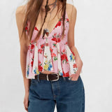 KYLETHOMASW  -  European and American Sexy Hot Girls Printed Tops Summer New Flower Cross-border Retro Vest Suspenders Women's Clothing