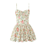 KYLETHOMASW  -  Summer dress women evening party mini dresses elegant floral bodycon dress korean fashion ruffle Cami dress backless