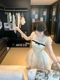 KYLETHOMASW  -  Summer Kawaii New Two Piece Set Women Chiffon Blouse+sleeveless Strap Dress Female Casual Lolita Japanese Princess Suit