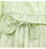 KYLETHOMASW  -  Sweet Girl Fresh Lace Puff Short-sleeved Shirts Women's Summer Bow Lace-up Slim Short Temperament Pullover Tops Female Clothing