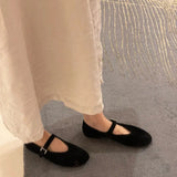 KYLETHOMASW  -  Shallow Casual Ladies Soft Mary Jane Shoes Retro Black Square Toe Outdoor Dress Ballet Flats 2025 New Brand Women Footwear
