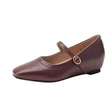 KYLETHOMASW  -  mary janes shoes woman height increasing flats soft leather ankle belt mocasines women elevator shoes zapatos de mujer 2025