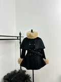 KYLETHOMASW  -  Sweet Hot Girl Detachable Cape Woolen Coat Women's Autumn/winter Slim Fur Double Breasted A-line Coat Fashion Female Clothes