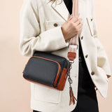 KYLETHOMASW  -  Women Zipper Satchel Bag Genuine Leather Handbag Purse Adjustable Strap Trendy Crossbody Purse Travel Sling Bag Commuting Bag