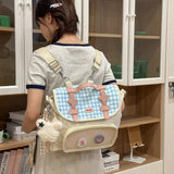KYLETHOMASW  -  Y2k Transparent Ita Bag Kawaii Large Capacity Mochila Plaid Mochilas Mujer Bolsas Bags for Woman  Student School Backpack