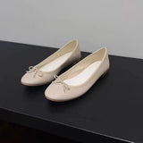 KYLETHOMASW  -  New Round Toe Mary Jane Shoes Patent Leather Bow Ballet Flats Womens Low Block Heel Pumps Elegant Daily Dress Zapatos Mujer