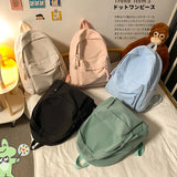 Kylethomasw Simple Solid Color Backpack Women 2024 Waterproof Nylon School Bags For Teenager Girls Bookbag Lady Travel Backbag Shoulder Bag