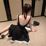 KYLETHOMASW  -  Black Strapless Slim Fit Women's Dress Sexy Backless Gown Elegant Minimalist Design Perfect for Spring Occasions
