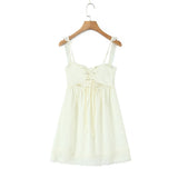 KYLETHOMASW  -  Sexy Backless Lace Up Summer Mini Sling Dress Women High Waist A-line Casual Dresses Holiday Robe