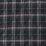 KYLETHOMASW  -  Ethnic Women Gray Plaid Wave Quilting Full Sleeve Loose Coat Outerwear Autumn Winter Covered Buttons O Collar Quilted Jacket