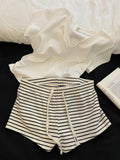 KYLETHOMASW  -  Pure Cotton Summer Spwear Women's Loose Fit ort Sve Pants Home Wear Comfortable Breathable Stripe Pattern Suitable
