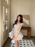 KYLETHOMASW  -  Sweet Coquette 3D Floral Applique Mock Two Piece Princess Dress Women Fairycore Pink Bowknot Puffy Birthday Party Gown Outfits