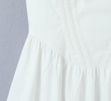 KYLETHOMASW  -  Sexy Bra Chest With Wire Corset Style Low Waist Spliced Ruched Pleated Swing Slit Long Midi Dress Women Bodycon Sling Robe White