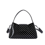 KYLETHOMASW  -  Women Sweet Polka Dot Patent Leather Underarm Bag Small Flap Design Single Short Handle Shoulder Bags Cute Daily Dating Handbags