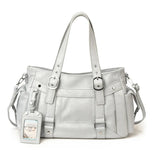 KYLETHOMASW  -  Y2k Faux Leather Tote Handbag Multi Buckle Rivet Shoulder Bag Large Capacity Casual Ladies Crossbody Bag Daily Travel Work Purse