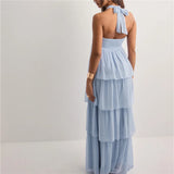 KYLETHOMASW  -  Women's Strapless Long Dress Fashion Sleeveless Tiered Hem Tube Dress Summer Beach Holiday Party Wedding Dress