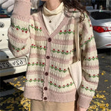 KYLETHOMASW  -  Autumn and Winter Loose Lazy Wind Knitted Cardigan Jacket New Versatile Retro Thin Sweater Women