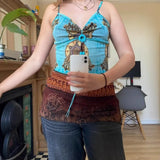KYLETHOMASW  -  Exotic style pleated V-neck bead mesh suspender fashion ins American spicy girl irregular slim fit top vest