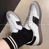 KYLETHOMASW  -  Women's Genuine Leather Outdoor Walking Shoes Casual  Fashionable Sports Platform Shoes For Women White Flat Shoes For Women