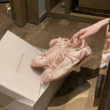 KYLETHOMASW  -  Women's German Training Shoes 2025 Summer Pearl Mesh Breathable Forrest Gump Shoes Soft Sole Silver and White