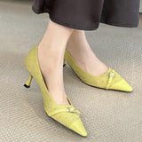 Kylethomasw Pointed Toe Low Heel Women Shoes Belt Buckle Elegant Office Thin High Heels Female Shallow Pumps Women Zapatos De Mujer