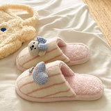 KYLETHOMASW  -  New Cute Puppy Plush Cotton Slippers for Women's Winter Indoor Home Warmth Lightweight and Comfortable Slippers