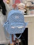 KYLETHOMASW  -  Lace Bow Polka Dot Bag Student Mochila Large Capacity Mochilas Mujer Backpack School Bolsas Feminina Corduroy Bags for Woman