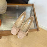 KYLETHOMASW  -  Increase Height 5cm Women Pumps Women Round Toe Bow-knot Sweet Ballet Shoes Office Woman Shallow Mouth Mary Jane Shoes