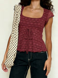 KYLETHOMASW  -  Y2k Sexy Solid Slim Square Collar Sleeveless Lace Patchwork Fashion Tanks