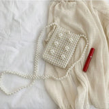 KYLETHOMASW  -  Fashion Hand-beaded Pearl Bag All-match Mini Retro Pearl Beaded White Color Crossbody Bag Female Party Wedding Dress Clutches