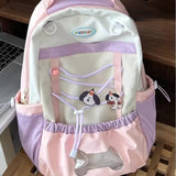 KYLETHOMASW  -  Patchwork Contrast Color Transparent Backpack High-capacity Harajuku All Match Backpacks Y2k Students Travel Schoolbags Women