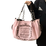 Kylethomasw Gothic Chain Tote Bag Shoulder Bags Canvas Handbag Show Your Unique