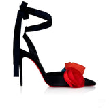KYLETHOMASW  -  Women's New Pointed, Slim, High-heeled, Toe Toed Sandals with Back Strap, Fashionable Rose Flower Women's Plus Size Sandals