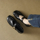 KYLETHOMASW  -  Strange Low Heels Flats Woman Buckle Strap Mary Janes Round Toe Flats Loafers Femme Slip On Barefoot Mocassines Mujer Boat Shoes