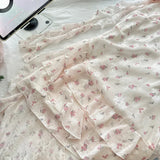 KYLETHOMASW  -  Sweet Floral Dress Summer New Korean-Style High Waist Slim Dresses Women Fashion Design Sense Niche Suspender Dress