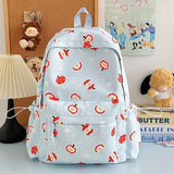 KYLETHOMASW  -  Cute Cartoon Apple Print Mochilas Mujer High Capacity Mochila Japan Bag Student Bolsas Original Backpack Zip Bags for Woman